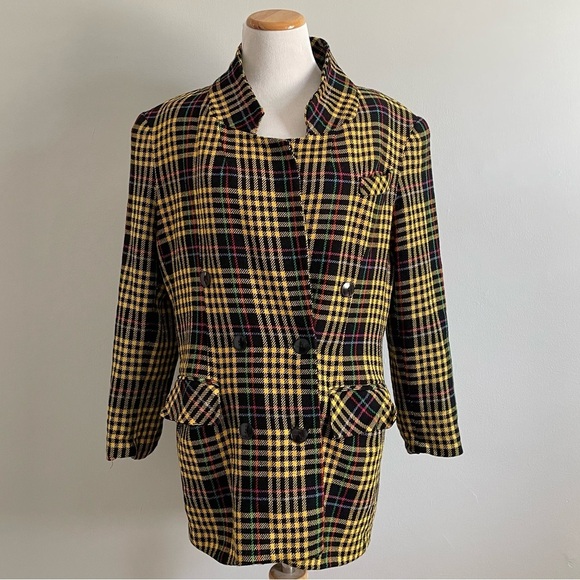 Vintage Oversized wool Blazer Jacket 12 made in USA academia 90s clueless preppy - Picture 7 of 8